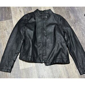 Skinny Girl The Modern Moto Faux Leather Jacket Black Size XL NWOT